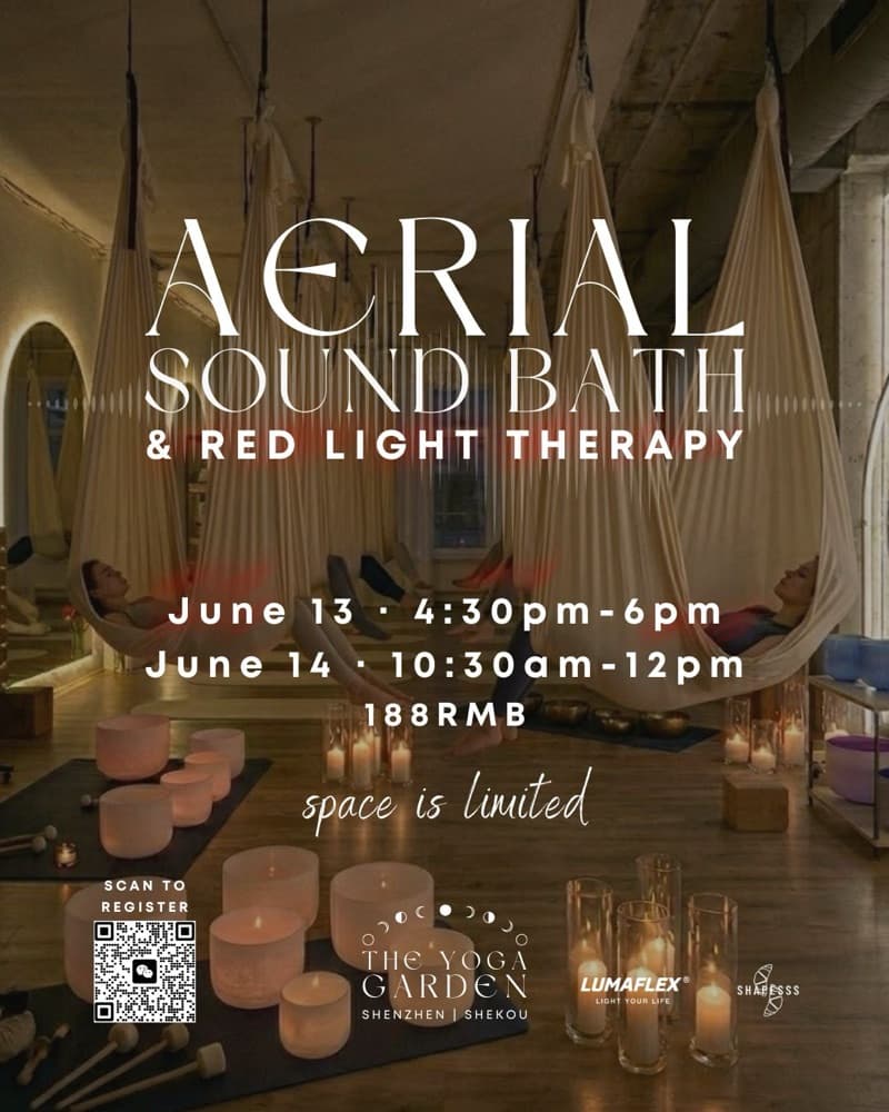 Aerial Sound Bath & Red Light Therapy